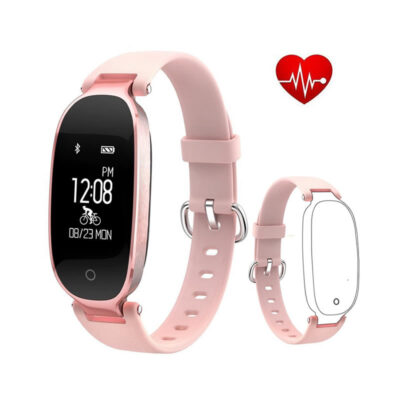 Montre et bracelet intelligent pour femme de Flenco, Fitness tracker avec écran tactile bluetooth, compteur de pas, moniteur de fréquence cardiaque et de sommeil pour téléphone intelligent Android et IOS