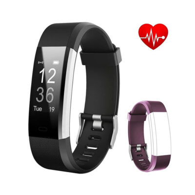 Montre intelligente HR de Flenco, Fitness tracker, moniteur de fréquence cardiaque et de sommeil, montre de sport, compteur de calories et de pas pour enfant, femme, garçon, fille et homme