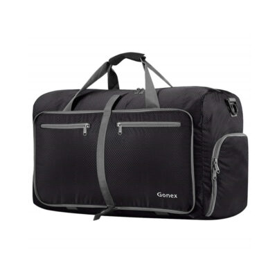 Sac de sport noir pliable imperméable et résistant aux déchirures de Gonex (24" x 14" x 9")